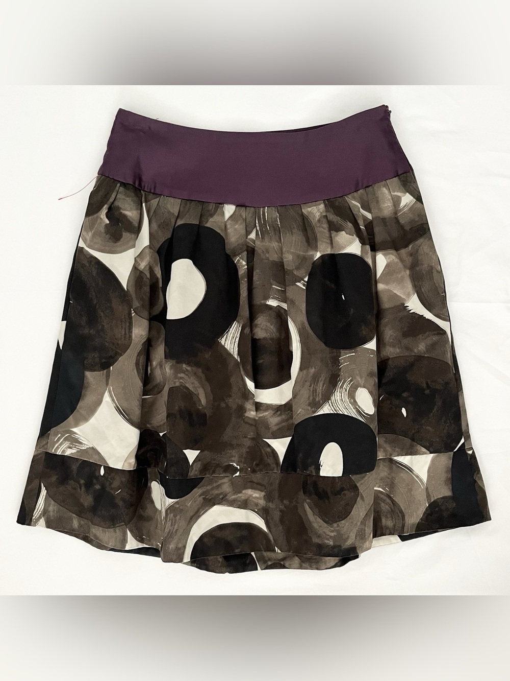 Mng Suit A-line Skirt Size 4 Brown Purple Geometric Print Elegant Office Party